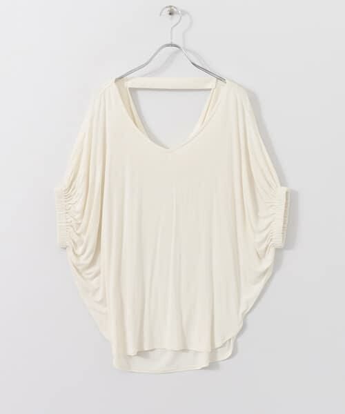 SENSE OF PLACE by URBAN RESEARCH / センスオブプレイス バイ アーバンリサーチ Tシャツ | バックドレープT(ノースリーブ)（オフホワイト）