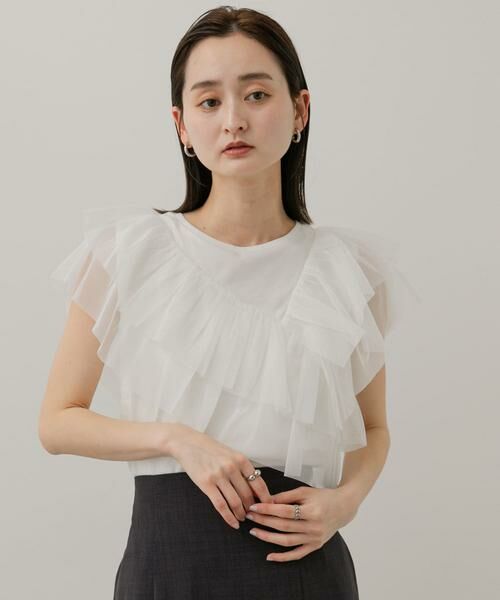 SENSE OF PLACE by URBAN RESEARCH / センスオブプレイス バイ アーバンリサーチ Tシャツ | チュールフリルカットトップ | 詳細1