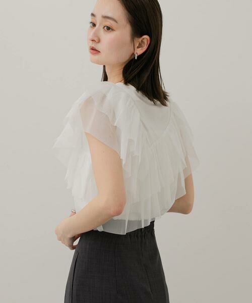 SENSE OF PLACE by URBAN RESEARCH / センスオブプレイス バイ アーバンリサーチ Tシャツ | チュールフリルカットトップ | 詳細2