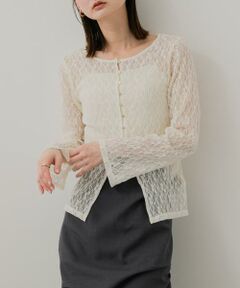 SENSE OF PLACE by URBAN RESEARCH / センスオブプレイス バイ アーバンリサーチ カーディガン・ボレロ | ボートネックレースカーディガン