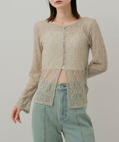 SENSE OF PLACE by URBAN RESEARCH / センスオブプレイス バイ アーバンリサーチ カーディガン・ボレロ | ボートネックレースカーディガン