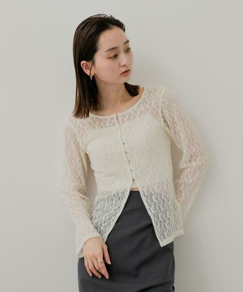 SENSE OF PLACE by URBAN RESEARCH / センスオブプレイス バイ アーバンリサーチ カーディガン・ボレロ | ボートネックレースカーディガン | 詳細2