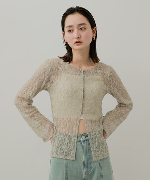 SENSE OF PLACE by URBAN RESEARCH / センスオブプレイス バイ アーバンリサーチ カーディガン・ボレロ | ボートネックレースカーディガン | 詳細9