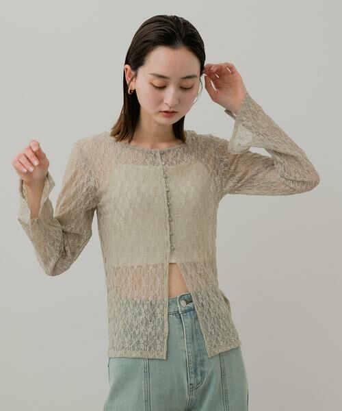 SENSE OF PLACE by URBAN RESEARCH / センスオブプレイス バイ アーバンリサーチ カーディガン・ボレロ | ボートネックレースカーディガン | 詳細10