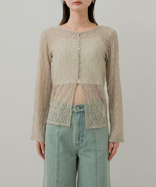 SENSE OF PLACE by URBAN RESEARCH / センスオブプレイス バイ アーバンリサーチ カーディガン・ボレロ | ボートネックレースカーディガン | 詳細16