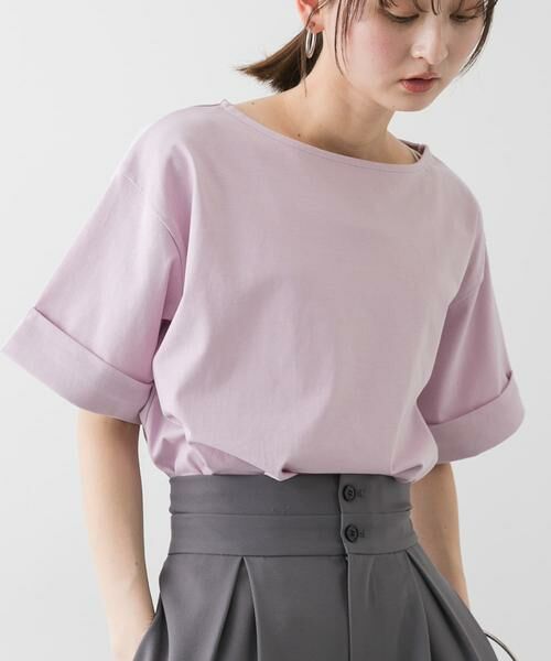 SENSE OF PLACE by URBAN RESEARCH / センスオブプレイス バイ アーバンリサーチ Tシャツ | 『UR TECH』ロールスリーブTシャツ(半袖)（ピンク）