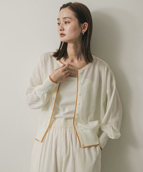 SENSE OF PLACE by URBAN RESEARCH / センスオブプレイス バイ アーバンリサーチ ニット・セーター | シアーボリュームスリーブカーディガン | 詳細1