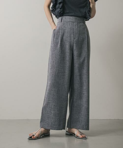 SENSE OF PLACE by URBAN RESEARCH / センスオブプレイス バイ アーバンリサーチ その他パンツ | ツイードワイドイージーパンツ（ネイビー）