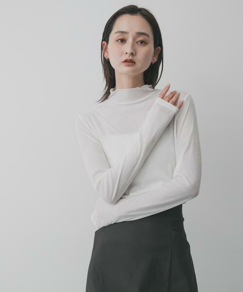 SENSE OF PLACE by URBAN RESEARCH / センスオブプレイス バイ アーバンリサーチ Tシャツ | シアーハイネックカットトップ | 詳細11