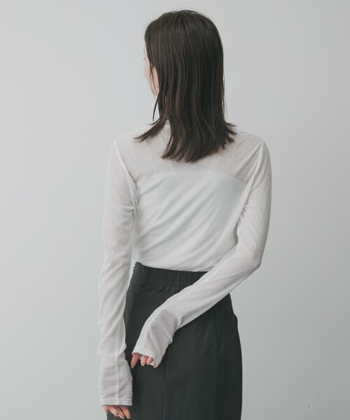 SENSE OF PLACE by URBAN RESEARCH / センスオブプレイス バイ アーバンリサーチ Tシャツ | シアーハイネックカットトップ | 詳細12