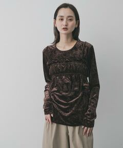 SENSE OF PLACE by URBAN RESEARCH / センスオブプレイス バイ アーバンリサーチ Tシャツ | 『洗濯可』フリルビスチェセットベロアトップ