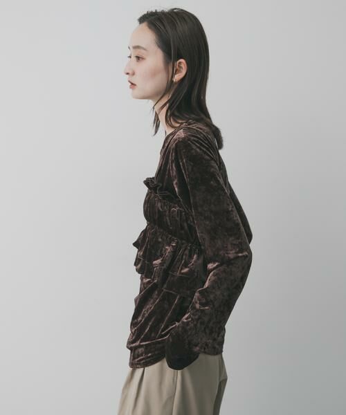 SENSE OF PLACE by URBAN RESEARCH / センスオブプレイス バイ アーバンリサーチ Tシャツ | 『洗濯可』フリルビスチェセットベロアトップ | 詳細2