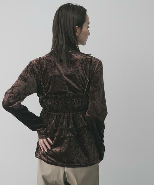 SENSE OF PLACE by URBAN RESEARCH / センスオブプレイス バイ アーバンリサーチ Tシャツ | 『洗濯可』フリルビスチェセットベロアトップ | 詳細3