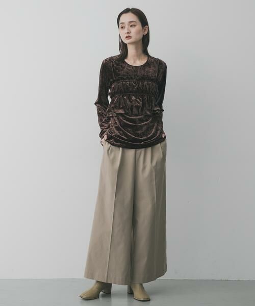 SENSE OF PLACE by URBAN RESEARCH / センスオブプレイス バイ アーバンリサーチ Tシャツ | 『洗濯可』フリルビスチェセットベロアトップ | 詳細4
