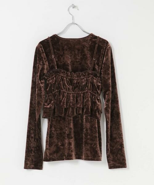 SENSE OF PLACE by URBAN RESEARCH / センスオブプレイス バイ アーバンリサーチ Tシャツ | 『洗濯可』フリルビスチェセットベロアトップ | 詳細7