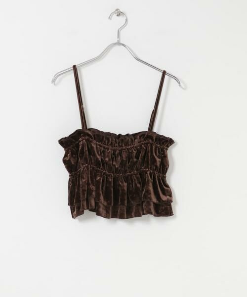 SENSE OF PLACE by URBAN RESEARCH / センスオブプレイス バイ アーバンリサーチ Tシャツ | 『洗濯可』フリルビスチェセットベロアトップ | 詳細8