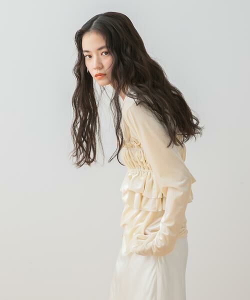 SENSE OF PLACE by URBAN RESEARCH / センスオブプレイス バイ アーバンリサーチ Tシャツ | 『洗濯可』フリルビスチェセットベロアトップ | 詳細11