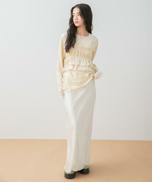 SENSE OF PLACE by URBAN RESEARCH / センスオブプレイス バイ アーバンリサーチ Tシャツ | 『洗濯可』フリルビスチェセットベロアトップ | 詳細13