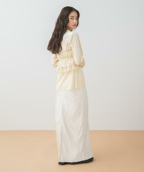 SENSE OF PLACE by URBAN RESEARCH / センスオブプレイス バイ アーバンリサーチ Tシャツ | 『洗濯可』フリルビスチェセットベロアトップ | 詳細16