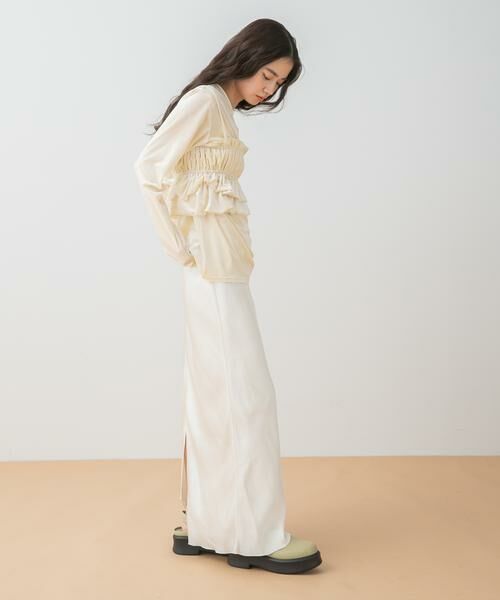 SENSE OF PLACE by URBAN RESEARCH / センスオブプレイス バイ アーバンリサーチ Tシャツ | 『洗濯可』フリルビスチェセットベロアトップ | 詳細17