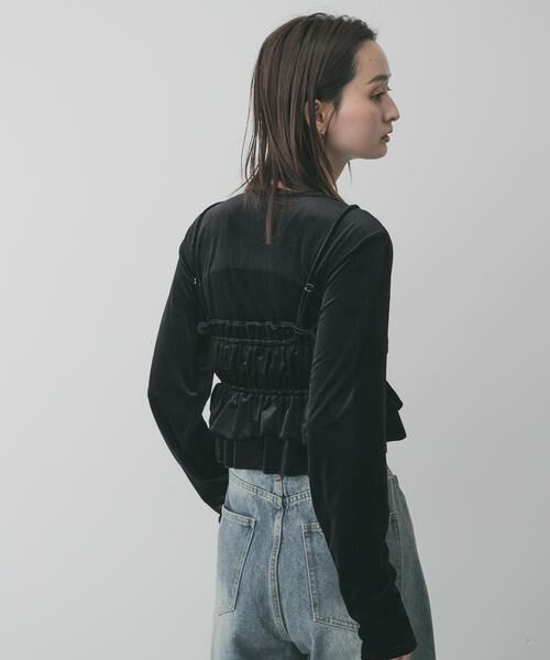 SENSE OF PLACE by URBAN RESEARCH / センスオブプレイス バイ アーバンリサーチ Tシャツ | 『洗濯可』フリルビスチェセットベロアトップ | 詳細24