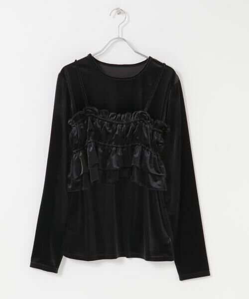 SENSE OF PLACE by URBAN RESEARCH / センスオブプレイス バイ アーバンリサーチ Tシャツ | 『洗濯可』フリルビスチェセットベロアトップ | 詳細26