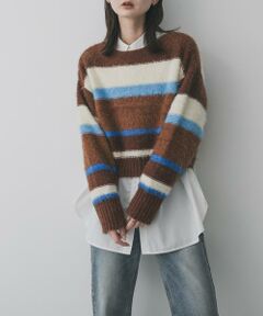 SENSE OF PLACE by URBAN RESEARCH / センスオブプレイス バイ アーバンリサーチ ニット・セーター | 『洗濯可』シャギーハイショクボーダーニット