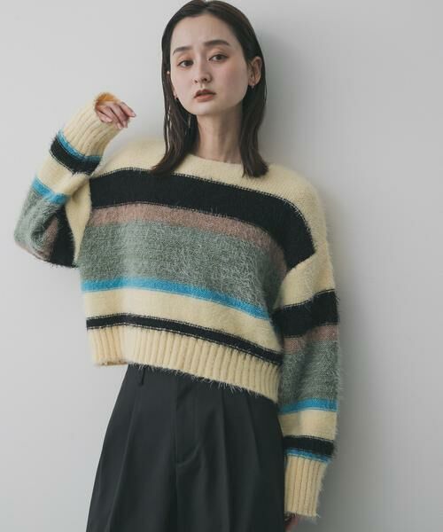 SENSE OF PLACE by URBAN RESEARCH / センスオブプレイス バイ アーバンリサーチ ニット・セーター | 『洗濯可』シャギーハイショクボーダーニット | 詳細1