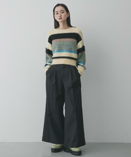 SENSE OF PLACE by URBAN RESEARCH / センスオブプレイス バイ アーバンリサーチ ニット・セーター | 『洗濯可』シャギーハイショクボーダーニット | 詳細3