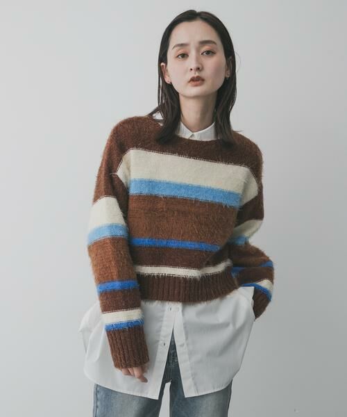 SENSE OF PLACE by URBAN RESEARCH / センスオブプレイス バイ アーバンリサーチ ニット・セーター | 『洗濯可』シャギーハイショクボーダーニット | 詳細12