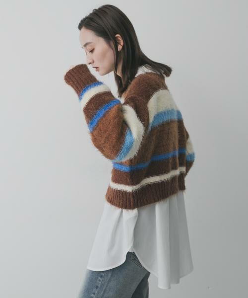 SENSE OF PLACE by URBAN RESEARCH / センスオブプレイス バイ アーバンリサーチ ニット・セーター | 『洗濯可』シャギーハイショクボーダーニット | 詳細13