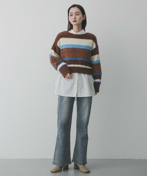SENSE OF PLACE by URBAN RESEARCH / センスオブプレイス バイ アーバンリサーチ ニット・セーター | 『洗濯可』シャギーハイショクボーダーニット | 詳細14