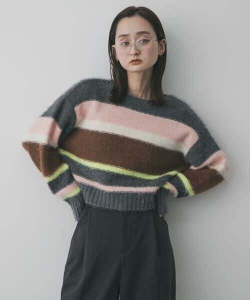 SENSE OF PLACE by URBAN RESEARCH / センスオブプレイス バイ アーバンリサーチ ニット・セーター | 『洗濯可』シャギーハイショクボーダーニット | 詳細19