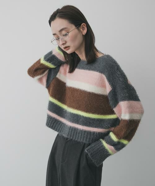 SENSE OF PLACE by URBAN RESEARCH / センスオブプレイス バイ アーバンリサーチ ニット・セーター | 『洗濯可』シャギーハイショクボーダーニット | 詳細20