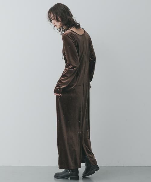 SENSE OF PLACE by URBAN RESEARCH / センスオブプレイス バイ アーバンリサーチ ワンピース | ドットシシュウベロアワンピース | 詳細3