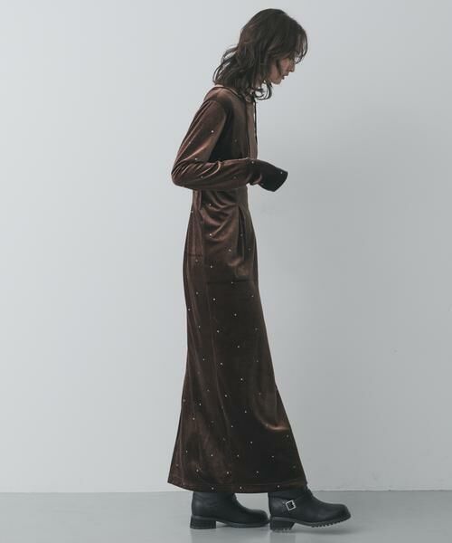 SENSE OF PLACE by URBAN RESEARCH / センスオブプレイス バイ アーバンリサーチ ワンピース | ドットシシュウベロアワンピース | 詳細4