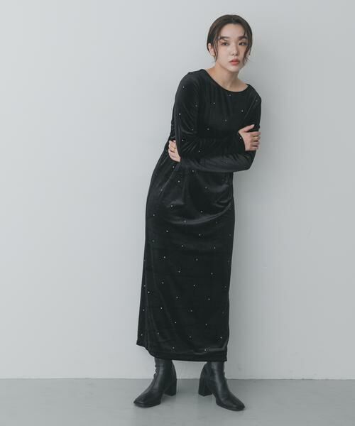 SENSE OF PLACE by URBAN RESEARCH / センスオブプレイス バイ アーバンリサーチ ワンピース | ドットシシュウベロアワンピース | 詳細13