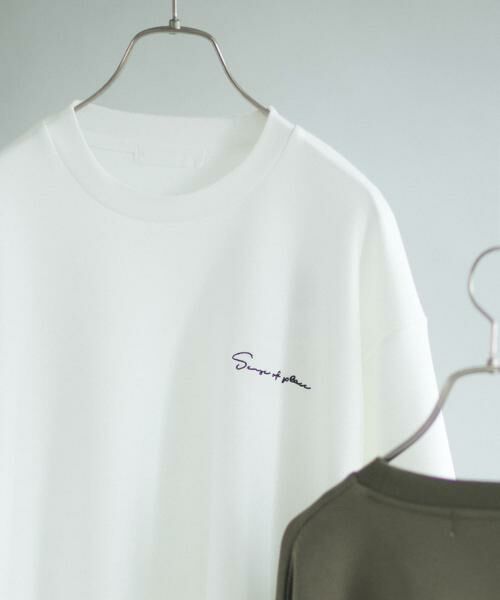 SENSE OF PLACE by URBAN RESEARCH / センスオブプレイス バイ アーバンリサーチ Tシャツ | 『一部WEB限定カラー』シシュウダンボールポンチロングスリーブTシャツ（ホワイト）