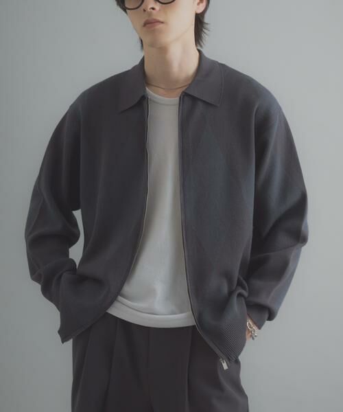 SENSE OF PLACE by URBAN RESEARCH / センスオブプレイス バイ アーバンリサーチ カーディガン・ボレロ | 『洗濯可』アーガイルジップニットカーディガン | 詳細3