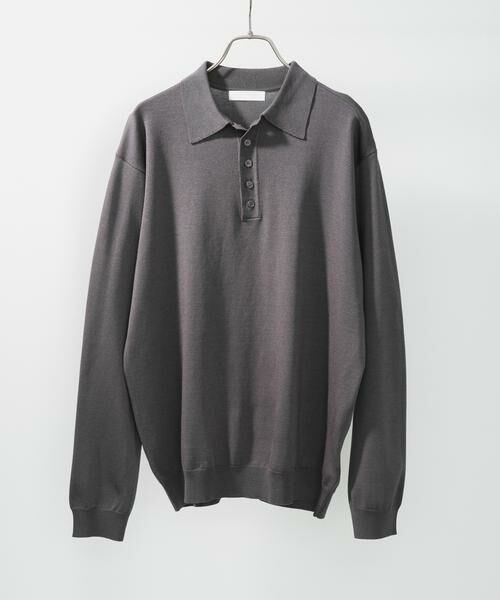 SENSE OF PLACE by URBAN RESEARCH / センスオブプレイス バイ アーバンリサーチ ニット・セーター | 『洗濯可/防花粉』SKIN Proofニットポロシャツ（チャコールグレー）