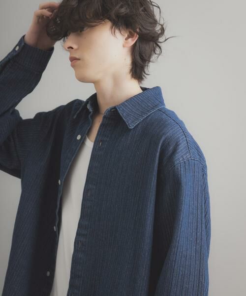 SENSE OF PLACE by URBAN RESEARCH / センスオブプレイス バイ アーバンリサーチ シャツ・ブラウス | ジャガードデニムレギュラーカラーシャツ | 詳細1