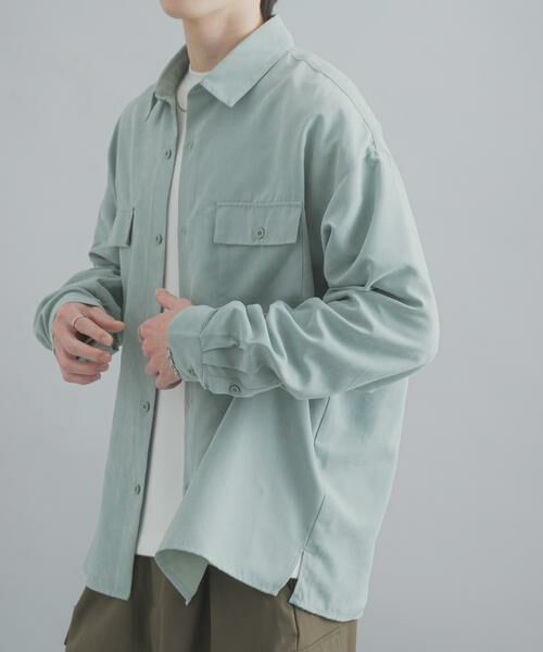 SENSE OF PLACE by URBAN RESEARCH / センスオブプレイス バイ アーバンリサーチ シャツ・ブラウス | F/Sダブルポケットロングスリーブシャツ（ミント）