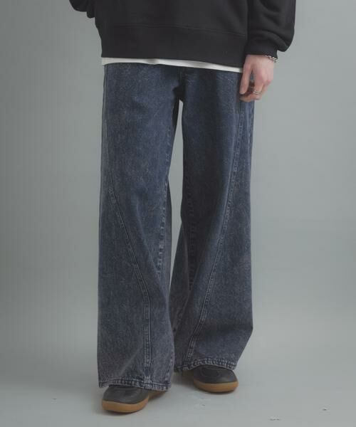 SENSE OF PLACE by URBAN RESEARCH / センスオブプレイス バイ アーバンリサーチ デニムパンツ | ケミカルバギーワイドデニムパンツ | 詳細1