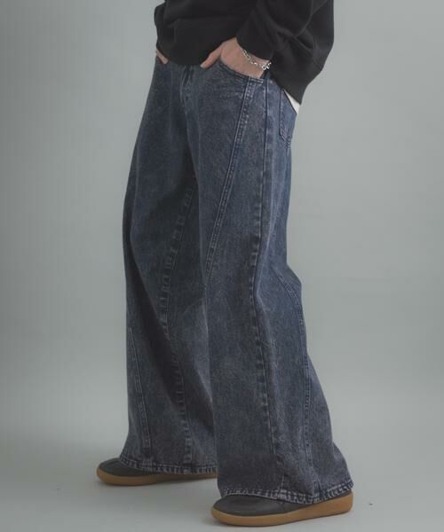 SENSE OF PLACE by URBAN RESEARCH / センスオブプレイス バイ アーバンリサーチ デニムパンツ | ケミカルバギーワイドデニムパンツ | 詳細4