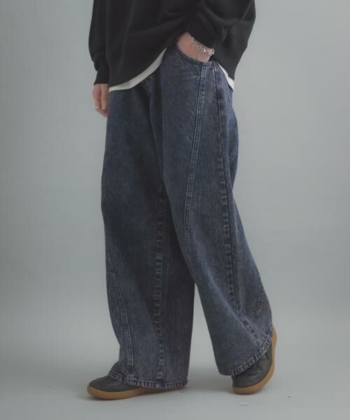 SENSE OF PLACE by URBAN RESEARCH / センスオブプレイス バイ アーバンリサーチ デニムパンツ | ケミカルバギーワイドデニムパンツ | 詳細5