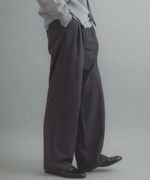 SENSE OF PLACE by URBAN RESEARCH / センスオブプレイス バイ アーバンリサーチ その他パンツ | ダブルタックワイドパンツ（チャコールグレー）