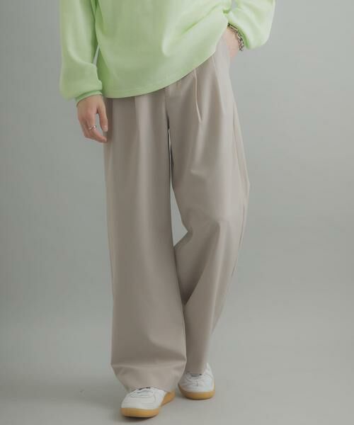 SENSE OF PLACE by URBAN RESEARCH / センスオブプレイス バイ アーバンリサーチ その他パンツ | ダブルタックワイドパンツ（ライトベージュ）