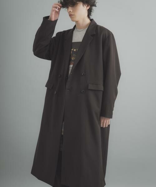 SENSE OF PLACE by URBAN RESEARCH / センスオブプレイス バイ アーバンリサーチ その他アウター | ダブルブレストロングコート（ブラウン）