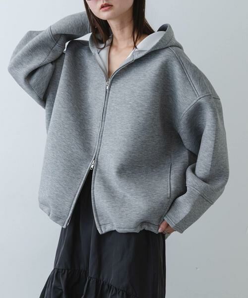 SENSE OF PLACE by URBAN RESEARCH / センスオブプレイス バイ アーバンリサーチ パーカー | コクーンスリーブZIPパーカー（グレー）