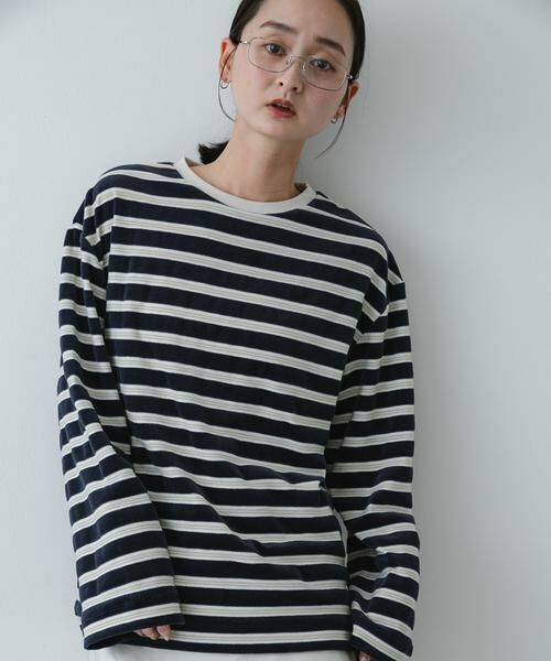 SENSE OF PLACE by URBAN RESEARCH / センスオブプレイス バイ アーバンリサーチ Tシャツ | ベロアボーダーTシャツ | 詳細9